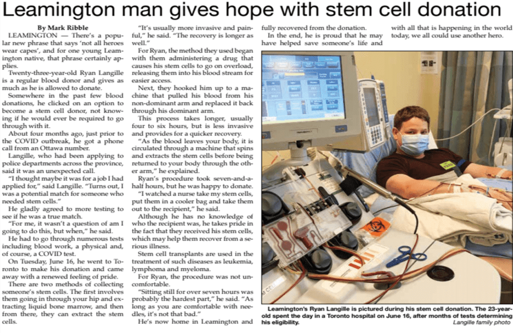 Giving Hope Through Stem Cell Donation